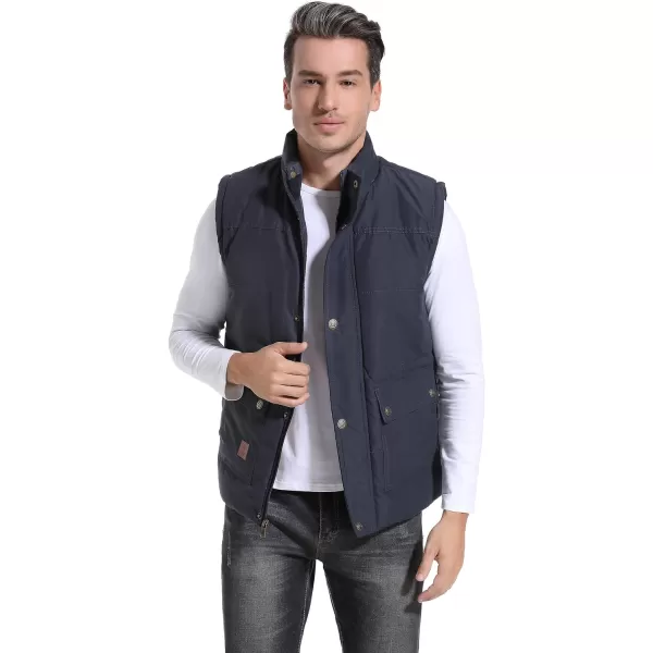 Flygo Men's Winter Warm Outdoor Padded Puffer Vest Thick Fleece Lined Sleeveless Jacket