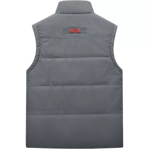 Flygo Men's Winter Warm Outdoor Padded Puffer Vest Thick Fleece Lined Sleeveless Jacket