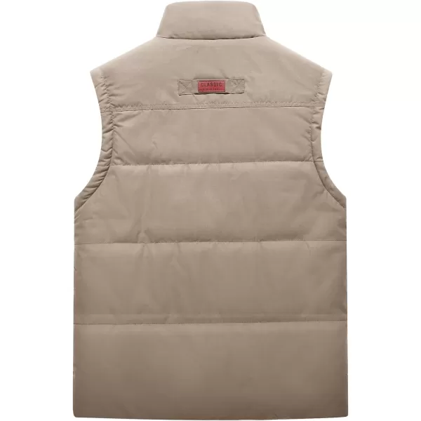 Flygo Men's Winter Warm Outdoor Padded Puffer Vest Thick Fleece Lined Sleeveless Jacket