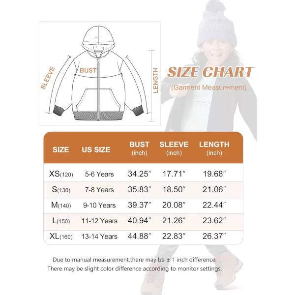 Flygo Unisex Boys Girls Fleece Jacket Hoodie Sherpa Lined Zip Up Hooded Sweatshirt Kids Winter Jackets