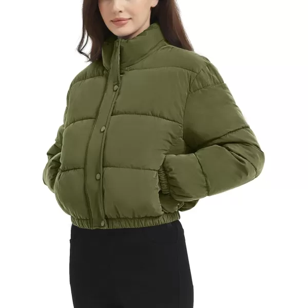 Flygo Women Cropped Puffer Jacket Cardigan Floral Printed Quilted Coats Lightweight Open Front Crop Padded Down Jackets