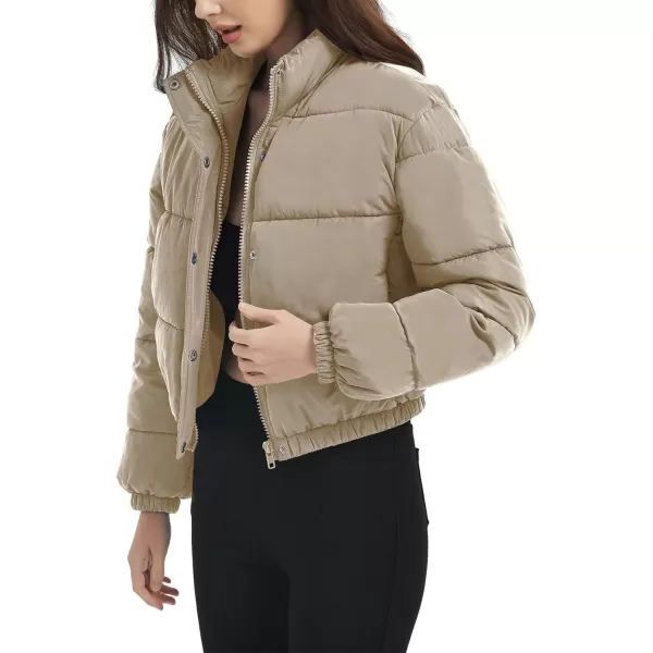 Flygo Women Cropped Puffer Jacket Cardigan Floral Printed Quilted Coats Lightweight Open Front Crop Padded Down Jackets
