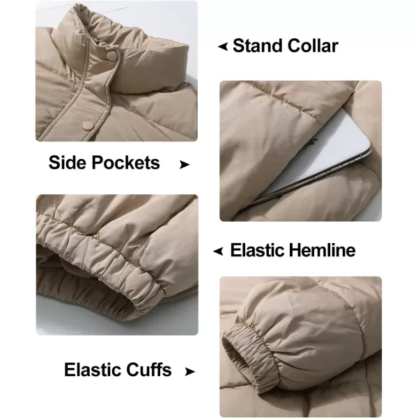 Flygo Women Cropped Puffer Jacket Cardigan Floral Printed Quilted Coats Lightweight Open Front Crop Padded Down Jackets