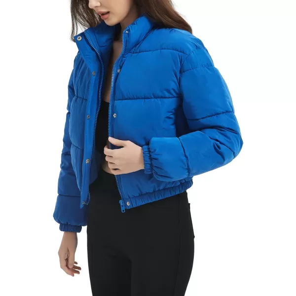 Flygo Women Cropped Puffer Jacket Cardigan Floral Printed Quilted Coats Lightweight Open Front Crop Padded Down Jackets