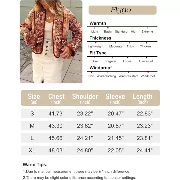 Flygo Women Cropped Puffer Jacket Cardigan Floral Printed Quilted Coats Lightweight Open Front Crop Padded Down Jackets