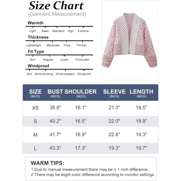 Flygo Women Cropped Puffer Jacket Cardigan Floral Printed Quilted Coats Lightweight Open Front Crop Padded Down Jackets