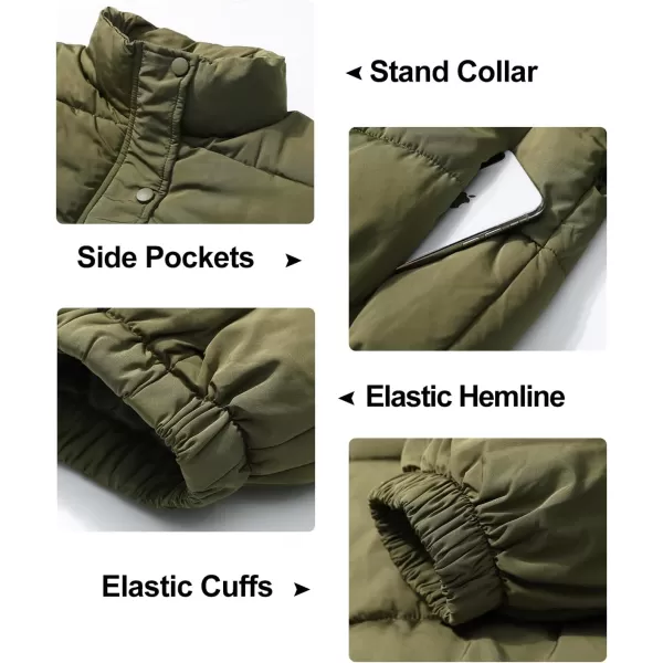 Flygo Women Cropped Puffer Jacket Cardigan Floral Printed Quilted Coats Lightweight Open Front Crop Padded Down Jackets