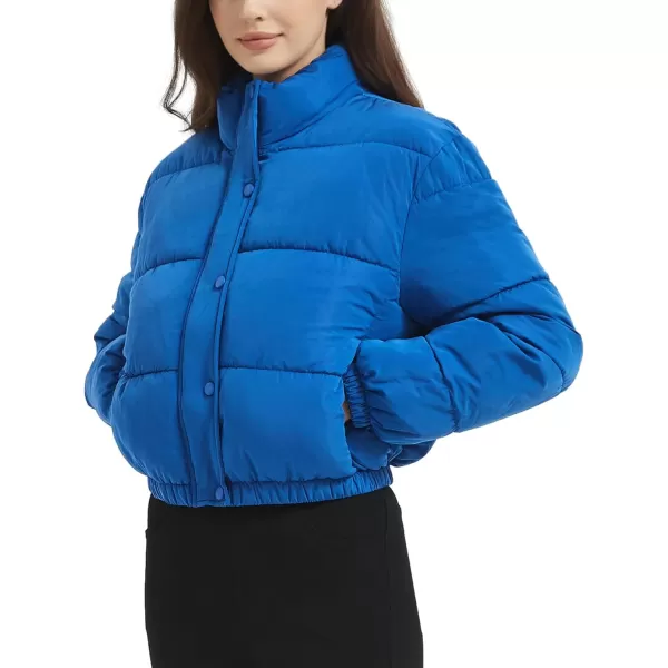Flygo Women Cropped Puffer Jacket Cardigan Floral Printed Quilted Coats Lightweight Open Front Crop Padded Down Jackets