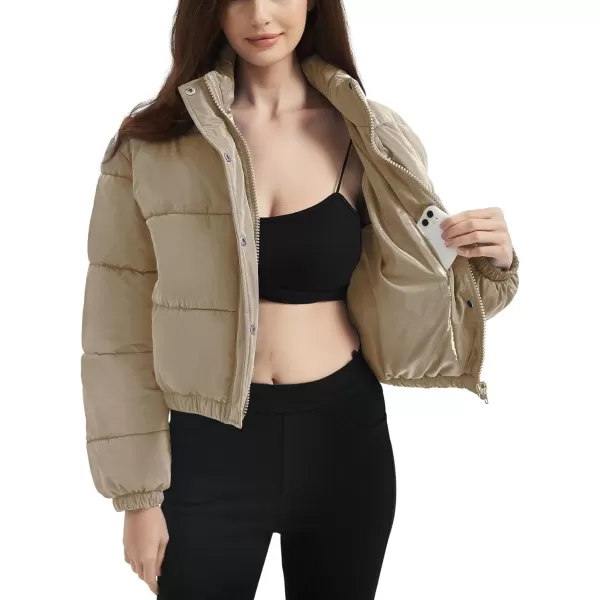 Flygo Women Cropped Puffer Jacket Cardigan Floral Printed Quilted Coats Lightweight Open Front Crop Padded Down Jackets