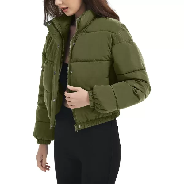 Flygo Women Cropped Puffer Jacket Cardigan Floral Printed Quilted Coats Lightweight Open Front Crop Padded Down Jackets