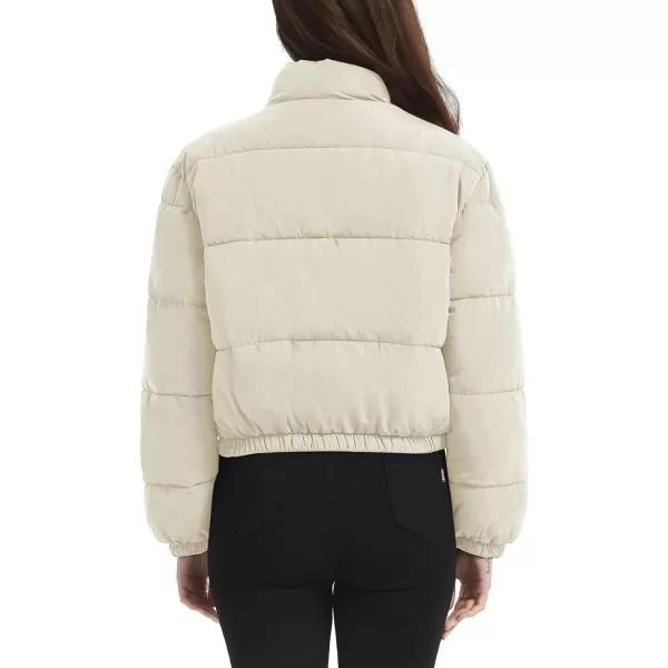 Flygo Women Cropped Puffer Jacket Cardigan Floral Printed Quilted Coats Lightweight Open Front Crop Padded Down Jackets