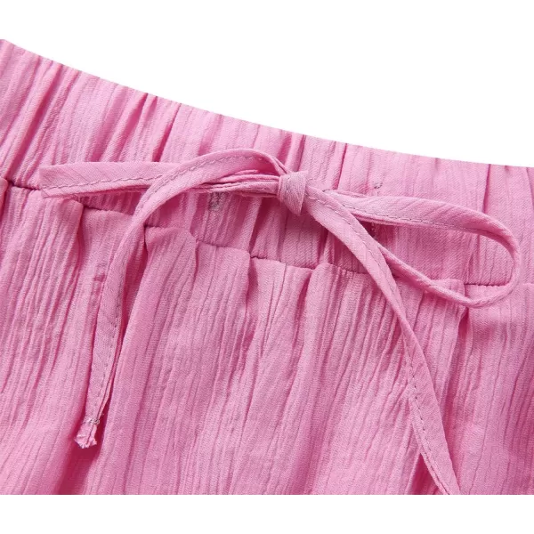 Flygo Women Summer Casual 2 Piece Outfits Button Down Shirt Blouse High Waist Shorts Tracksuit Set