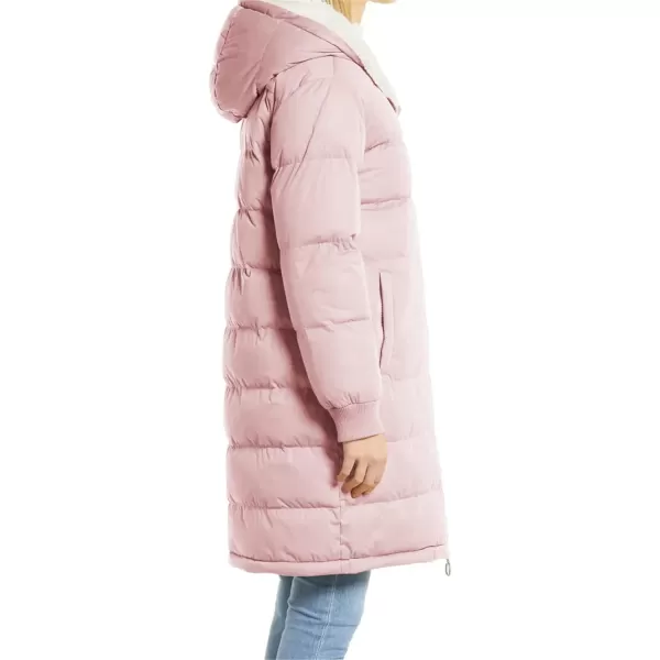 Flygo Womens Long Hooded Puffer Jacket Sherpa Fleece Lined Winter Warm Coat
