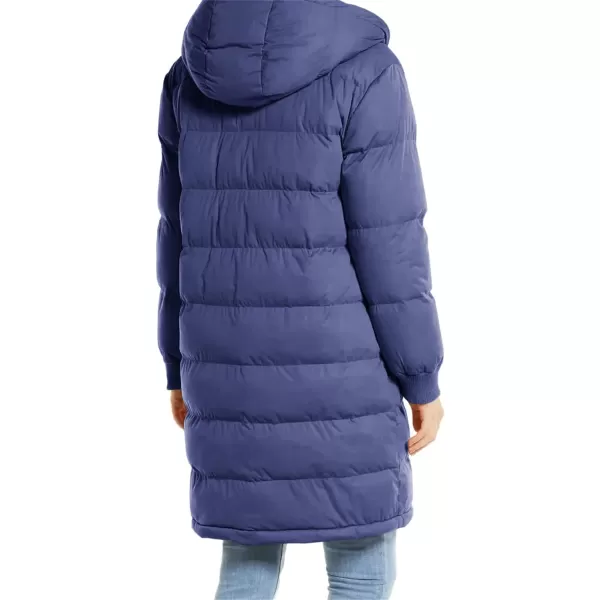 Flygo Womens Long Hooded Puffer Jacket Sherpa Fleece Lined Winter Warm Coat