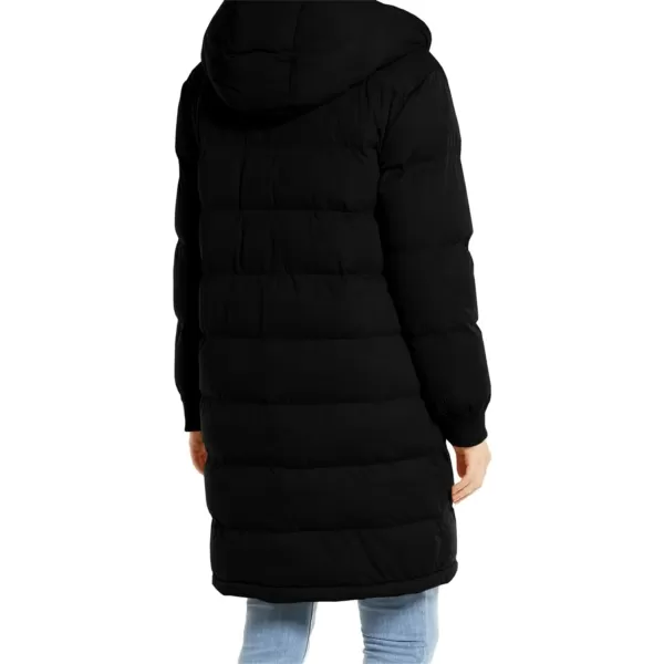 Flygo Womens Long Hooded Puffer Jacket Sherpa Fleece Lined Winter Warm Coat