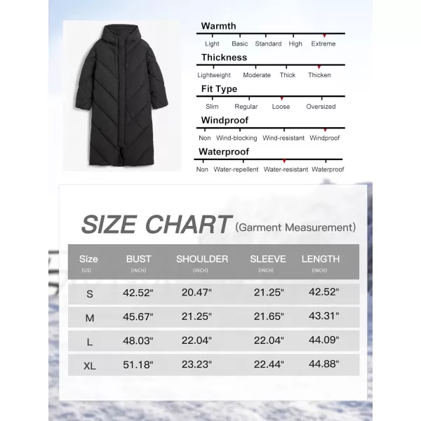 Flygo Womens Long Puffer Coat Long Sleeve Padded Winter Down Coats Hooded Parka Jacket