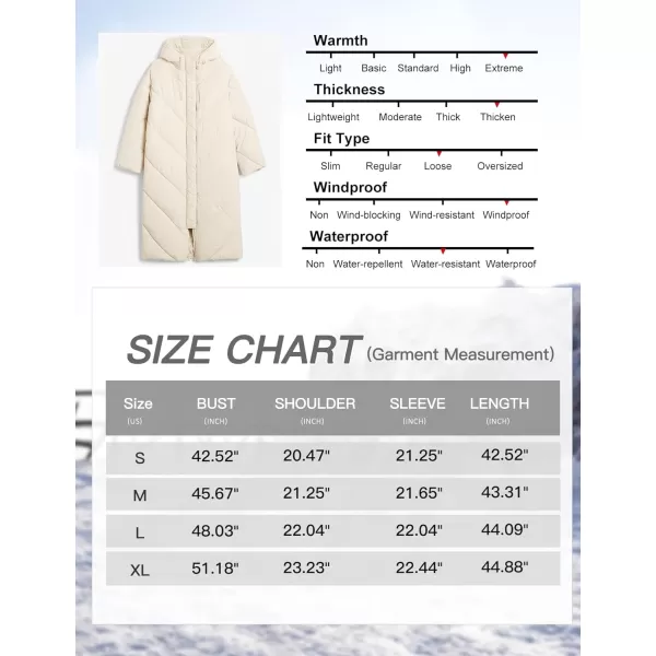 Flygo Womens Long Puffer Coat Long Sleeve Padded Winter Down Coats Hooded Parka Jacket