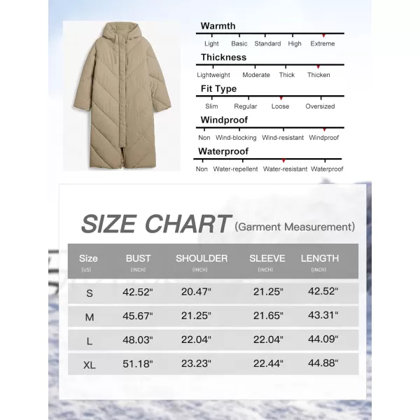 Flygo Womens Long Puffer Coat Long Sleeve Padded Winter Down Coats Hooded Parka Jacket