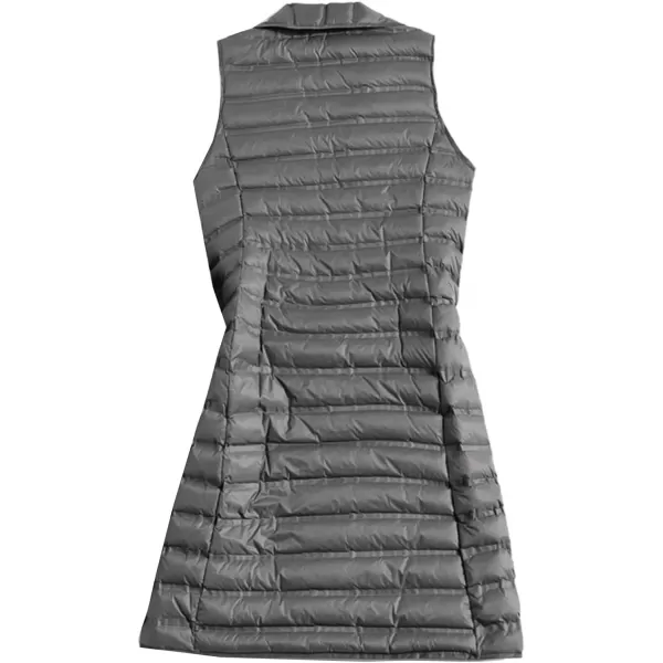 Flygo Women's Mid Long Down Vest Lightweight Padded Quilted Puffer Jacket Outwear