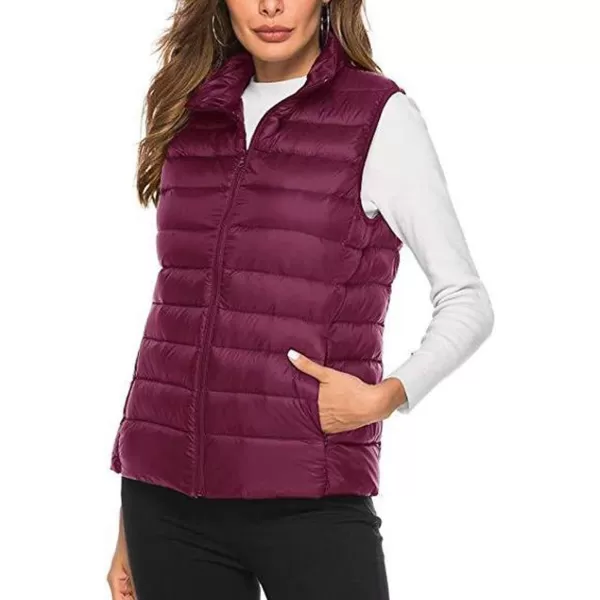 Flygo Women's Packable Lightweight Down Quilted Vest Zip Up Outdoor Puffer Vest