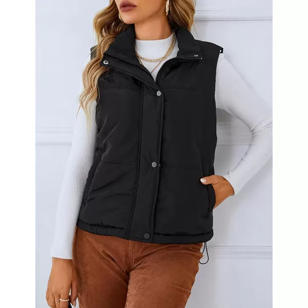 Flygo Womens Puffer Vest Winter Warm Outerwear Sleeveless Down Quilted Padding Gilet With Pockets