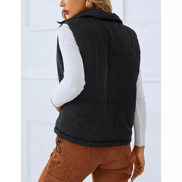 Flygo Womens Puffer Vest Winter Warm Outerwear Sleeveless Down Quilted Padding Gilet With Pockets
