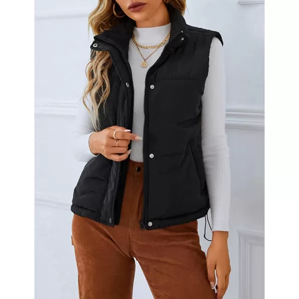 Flygo Womens Puffer Vest Winter Warm Outerwear Sleeveless Down Quilted Padding Gilet With Pockets