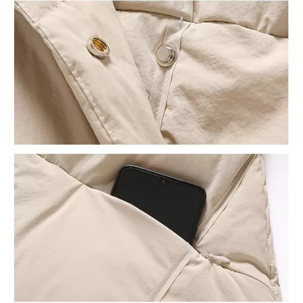 Flygo Women's Thickened Diamond Quilted Puffer Jacket Winter Maxi Long Down Coat