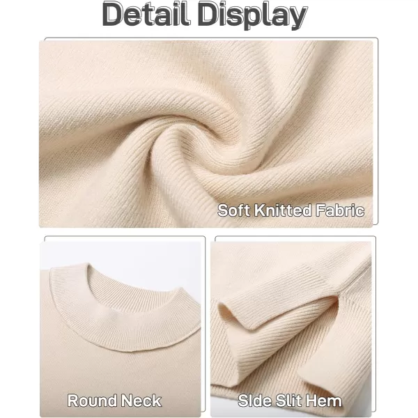 Flygo Womens Turtleneck Cable Sweater Vest Knit Oversized Loose Fit Solid Pullover Sweaters Cap Sleeve Crop Tops