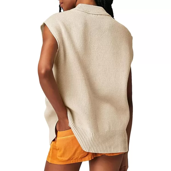 Flygo Womens Turtleneck Cable Sweater Vest Knit Oversized Loose Fit Solid Pullover Sweaters Cap Sleeve Crop Tops