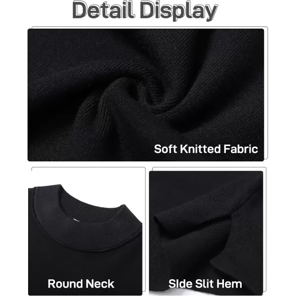 Flygo Womens Turtleneck Cable Sweater Vest Knit Oversized Loose Fit Solid Pullover Sweaters Cap Sleeve Crop Tops
