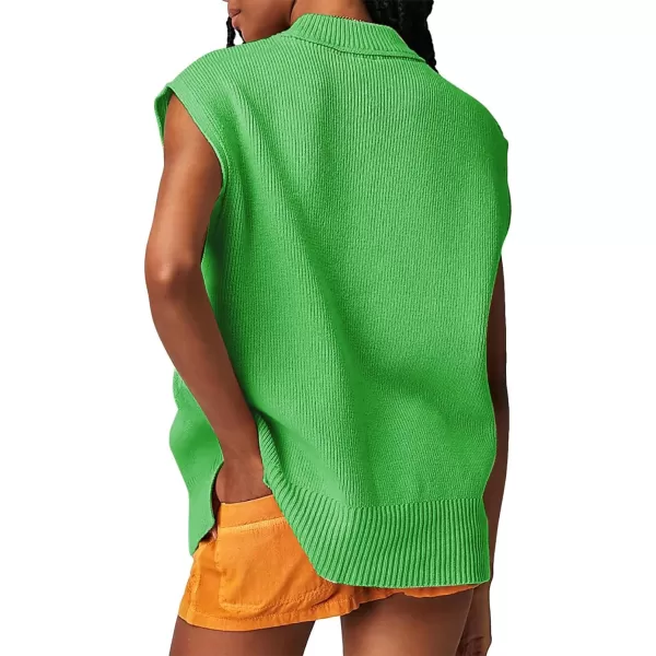 Flygo Womens Turtleneck Cable Sweater Vest Knit Oversized Loose Fit Solid Pullover Sweaters Cap Sleeve Crop Tops