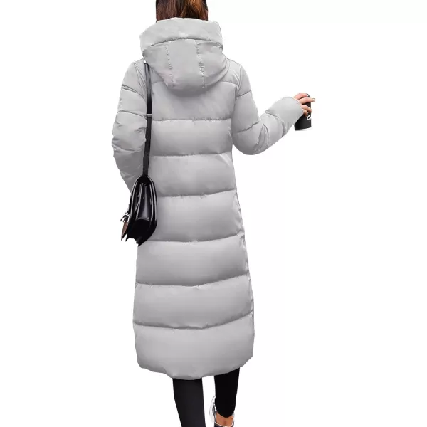 Flygo Women's Winter Long Add Down Quilted Coat Hooded Puffer Jacket