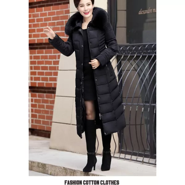 Flygo Women's Winter Warm Faux Fur Hooded Down Coat Parka Outcoat Puffer Jacket