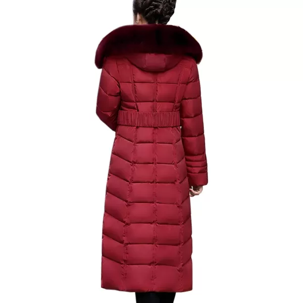 Flygo Women's Winter Warm Faux Fur Hooded Down Coat Parka Outcoat Puffer Jacket