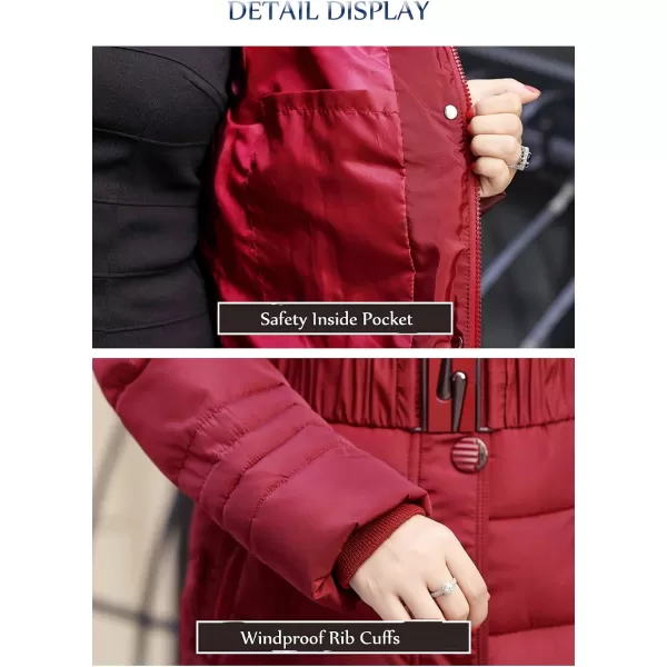 Flygo Women's Winter Warm Faux Fur Hooded Down Coat Parka Outcoat Puffer Jacket