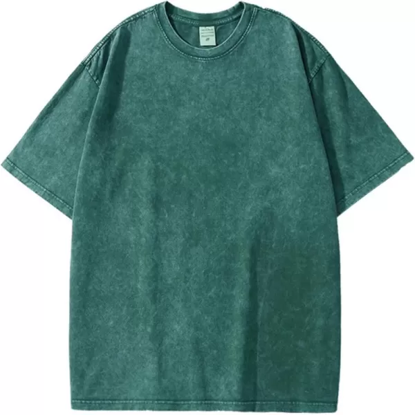 Flygo Men's Oversized Vintage T-Shirts Cotton Streetwear Short Sleeve Solid Basic Tee Shirt Acid Wash Casual Hip Hop Tops
