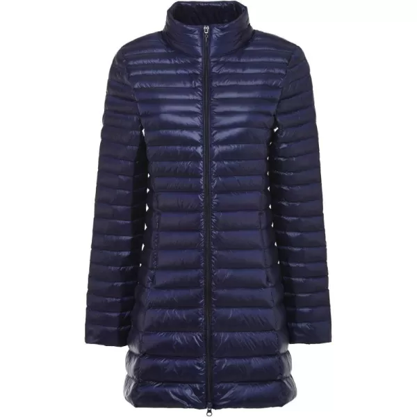 Flygo Women's Lightweight Stand Collar Mid Long Down Coat Puffer Jacket