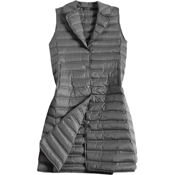 Flygo Women's Mid Long Down Vest Lightweight Padded Quilted Puffer Jacket Outwear