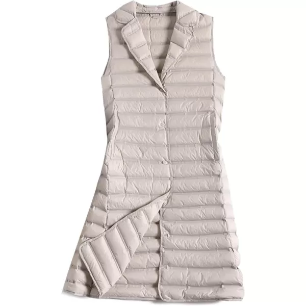 Flygo Women's Mid Long Down Vest Lightweight Padded Quilted Puffer Jacket Outwear