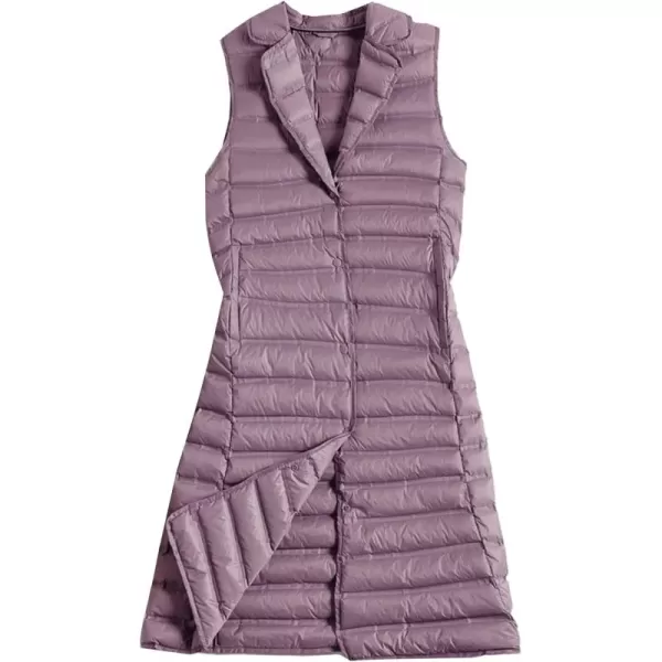 Flygo Women's Mid Long Down Vest Lightweight Padded Quilted Puffer Jacket Outwear