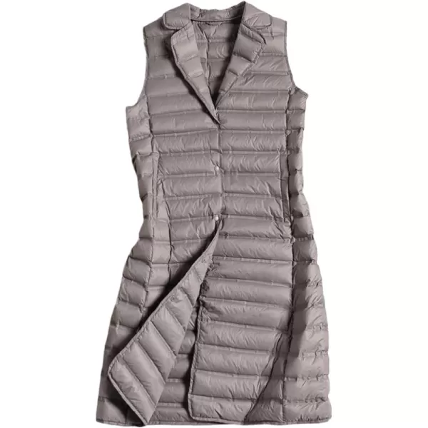 Flygo Women's Mid Long Down Vest Lightweight Padded Quilted Puffer Jacket Outwear
