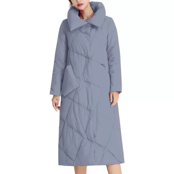Flygo Women's Thickened Diamond Quilted Puffer Jacket Winter Maxi Long Down Coat