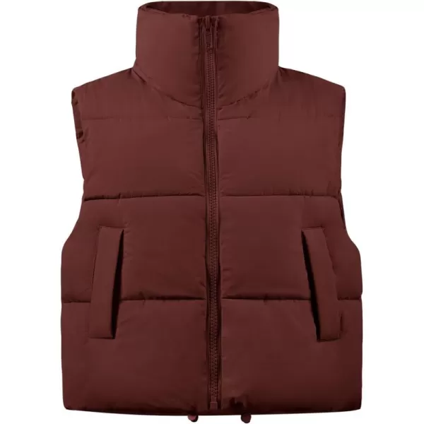 Flygo Women's Winter Crop Vest Sleeveless Quilted Puffer Vest Padded Gilet Jacket Warm Outerwear Pockets