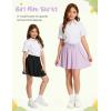 imageFlygo 2 Pack Girls Skirts Mini Skorts Pleated Flare High Waist Athletic Tennis Uniform Skirt Built in Shorts with PocketsBlacklightpurple
