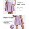 imageFlygo 2 Pack Girls Skirts Mini Skorts Pleated Flare High Waist Athletic Tennis Uniform Skirt Built in Shorts with PocketsBlacklightpurple