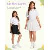 imageFlygo 2 Pack Girls Skirts Mini Skorts Pleated Flare High Waist Athletic Tennis Uniform Skirt Built in Shorts with PocketsBlackwhite