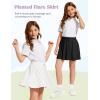 imageFlygo 2 Pack Girls Skirts Mini Skorts Pleated Flare High Waist Athletic Tennis Uniform Skirt Built in Shorts with PocketsBlackwhite