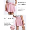 imageFlygo 2 Pack Girls Skirts Mini Skorts Pleated Flare High Waist Athletic Tennis Uniform Skirt Built in Shorts with PocketsNavypink