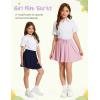 imageFlygo 2 Pack Girls Skirts Mini Skorts Pleated Flare High Waist Athletic Tennis Uniform Skirt Built in Shorts with PocketsNavypink